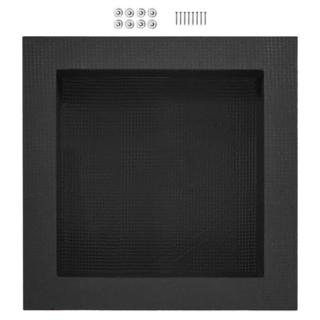 Shower Niche Ready for Tile 40.64 x 40.64 cm, Single Shelf Organizer, Square Corners Wall-inserted Niche Recessed, Black
