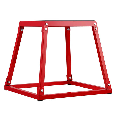 Plyometric Jump Box, 18 Inch Plyo Box, Steel Plyometric Platform and Jumping Agility Box, Red