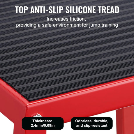 Plyometric Jump Box, 18 Inch Plyo Box, Steel Plyometric Platform and Jumping Agility Box, Red