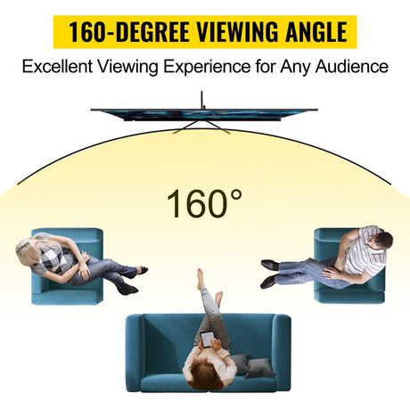 Tripod Projector Screen with Stand 70 inch 16:9 4K HD Projection Screen Stand Wrinkle-Free Height Adjustable Portable
