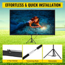 Tripod Projector Screen with Stand 70 inch 16:9 4K HD Projection Screen Stand Wrinkle-Free Height Adjustable Portable