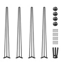 4 Pack Hairpin Table Legs 101.6cm Black Heavy Duty 3 Rod Carbon Steel Furniture Legs for Desk Dining Table Bench End Table DIY Each Supports 99.8kg
