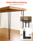 4 Pack Hairpin Table Legs 101.6cm Black Heavy Duty 3 Rod Carbon Steel Furniture Legs for Desk Dining Table Bench End Table DIY Each Supports 99.8kg