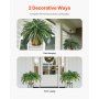 Large Hanging Artificial Boston Fern, 37-41 in Natural Spread, Sunlight-Resistant Faux Plant with 80 Branches & Flowerpot, Wall Decor for Home, Office & Outdoor
