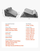 Bed Wedge Pillow for Sleeping, 3 Pcs Adjustable Orthopedic Bed Wedge Set, Back Pain, Snoring Relief & GERD, Dark Grey