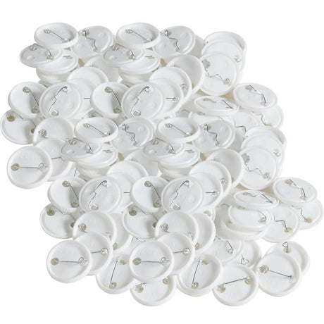 500 Sets 1.25 inch 32mm Pin Back Button Parts, Plastic/Metal Button, Clear Film, Machine NOT Included