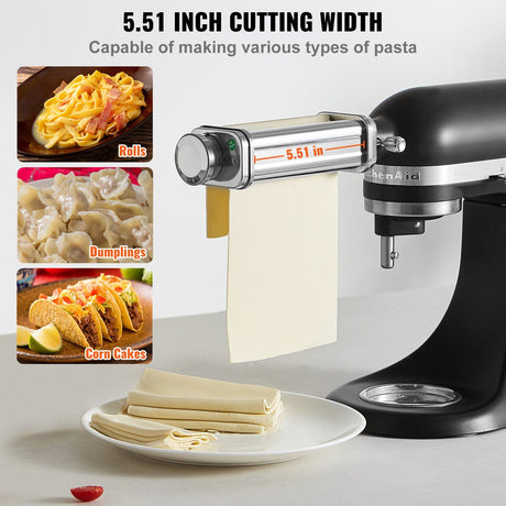 Pasta Attachment for KitchenAid Stand Mixer, Pasta Maker Machine Accessory with 8 Adjustable Thickness Knob