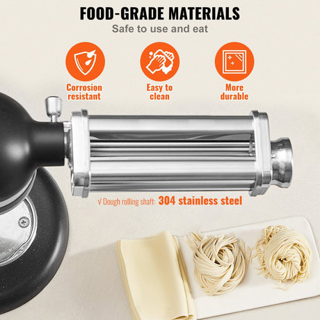 Pasta Attachment for KitchenAid Stand Mixer, Pasta Maker Machine Accessory with 8 Adjustable Thickness Knob