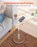 Acrylic Drink Table, Modern Acrylic Cake Table Stand, Drink, Food, Snack, Easy Assembly, 25.4 x 25.4 x 54 cm (Clear)