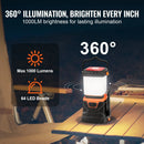 LED Camping Lantern, All-in-one, 1000LM, 360x Illumination, 4 Lighting Modes, Ideal for Hiking Fishing Outages Repairs