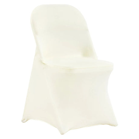 Stretch Spandex Folding Chair Covers, for Wedding, Holiday, Banquet, Party, Celebration, Dining (30PCS Ivory White)