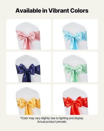 Stretch Spandex Chair Sashes Bows, Fitting Wedding, Holiday, Banquet, Party, Celebration Chair Decoration (50 PCS Gold)