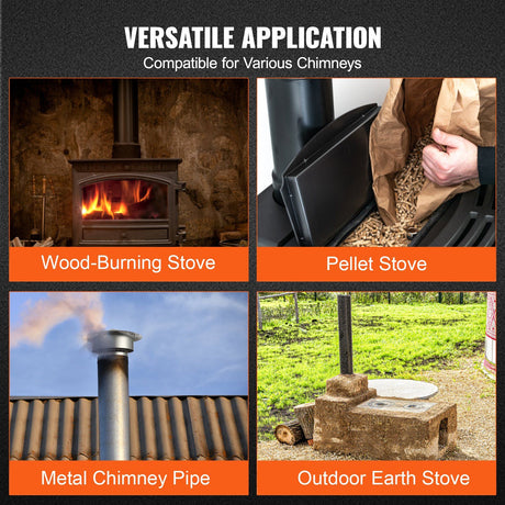 Chimney Cap 6 inch 304 Stainless Steel Round Roof Rain Cap Cover with Mesh Weather Resistant Flue Protector for Wood Stoves Oil Stoves and Outdoor Chimneys