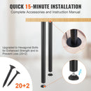 711.2mm Adjustable Desk Legs - Heavy Duty Reinforced Steel Table Legs Set of 4 with 544.3kg Load Capacity Black