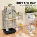 104cm Open Top Large Bird Cage with Stand Hanging Parrot Bird Cage for Parakeets Cockatiels Budgies Lovebirds Finches Canaries Quaker Conures with Swing Perch