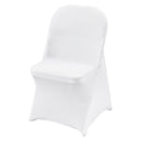Stretch Spandex Folding Chair Covers, for Wedding, Holiday, Banquet, Party, Celebration, Dining (12PCS White)