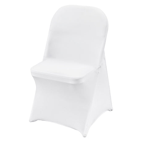 Stretch Spandex Folding Chair Covers, for Wedding, Holiday, Banquet, Party, Celebration, Dining (12PCS White)