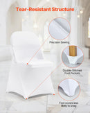 Stretch Spandex Folding Chair Covers, for Wedding, Holiday, Banquet, Party, Celebration, Dining (12PCS White)