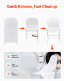Stretch Spandex Folding Chair Covers, for Wedding, Holiday, Banquet, Party, Celebration, Dining (12PCS White)