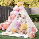 Xxl Kids Play Teepee Tent Indoor Boho Tent Foldable Tipi With Window/Pompom/Mat