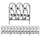 5-Piece Decorative Garden Fence Black Metal Wire Patio