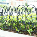 5-Piece Decorative Garden Fence Black Metal Wire Patio