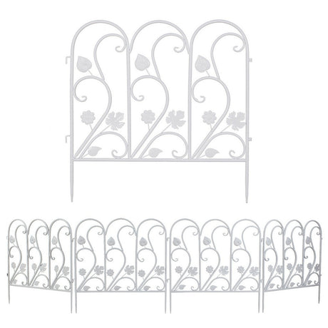 5PCS Decorative Garden Fence Folding Patio Fences Rustproof 59.5x62cm Landscape