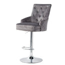 Elegant Swivel Bar Stool Velvet Airlift Counter Height Bar Kitchen Dining Chair - 1 unit