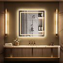 80x80cm Large Square Wall Mount Smart Led Bathroom Mirror Anti Fog Backlit Vanity Mirror