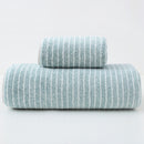 Luxury Cotton Striped Towel Set - 6 Piece Set (2 Hand Towels, 2 Bath Towels, 2 Washcloths), Ultra Soft and Absorbent  (Green)