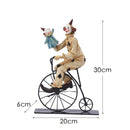 Vintage Circus Clown Figurines - Retro Balloon and Bicycle Ornaments
