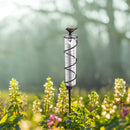 Decorative Garden Rain Gauge – Glass Rain Meter with Metal Stake and Bird Design