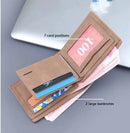 Dark Brown Men's Genuine Leather Bifold Wallet - Compact Design with Multiple Card Slots