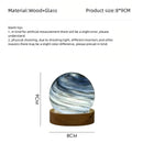 Sunset LED Planet Night Light with Wooden Base, USB Rechargeable