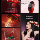 Red Mini Rechargeable Ionic Hair Straightening Comb | Portable Wireless Vibration Massage Brush for Frizz-Free, Smooth Hair