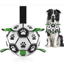 19*19cm Interactive Dog Toy Soccer Ball with Rope | Outdoor Fetch & Tug Play for Dogs | Training & Exercise Pet Toy