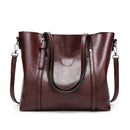 Dark Brown Fashionable Soft Leather Women's Handbag, Large Capacity Shoulder & Crossbody Tote, Casual Bucket Bag