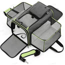 Gray Green Foldable Portable Pet Carrier Bag - Large Capacity Travel Backpack for Cats and Small Dogs, Expandable Car Pet Bag, Handheld Pet Carrier for Outdoor Adventures