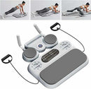 Grey 6-in-1 Multifunctional Fitness Board – Ab Wheel, Automatic Rebound, Fat Burning and Core Strengthening Home Workout Equipment