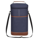Black Portable Insulated Wine Cooler Bag – Oxford Fabric Round Tote with Thick Aluminum Lining for Wine, Champagne, and Beverages