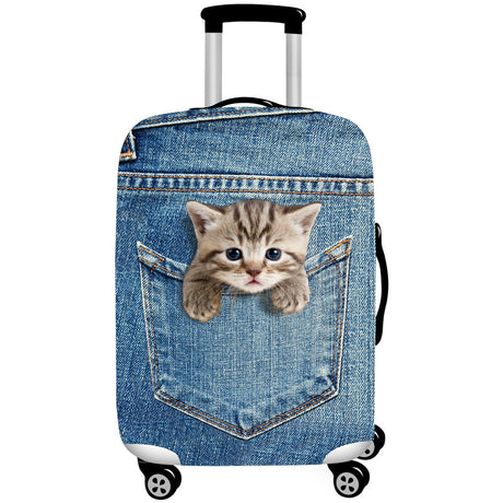 L 25-28 Inch Elastic Luggage Cover with Zipper, Travel Suitcase Protector, Scratch Resistant Luggage Cover