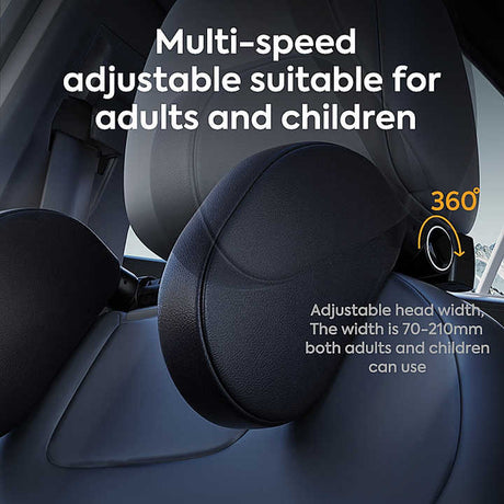 Black Adjustable 3D Memory Foam Car Seat Headrest with Side Support, Universal Neck Pillow for Travel Comfort