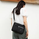 Lightweight Nylon Crossbody Shoulder Bag - Pink, Adjustable Strap, Multi-Pocket Design