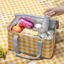 2PCS Green Insulated Picnic Lunch Bag with Checkered Design, Thermal Storage for Hot and Cold Items