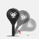 Adjustable Desktop Punching Speed Ball - Durable PU Leather, Stable Base (Bear pattern and Kids Boxing Gloves)
