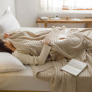 Cotton Waffle Blanket - Air Conditioning Blanket/Throw/Summer Quilt, 100*152cm,Khaki