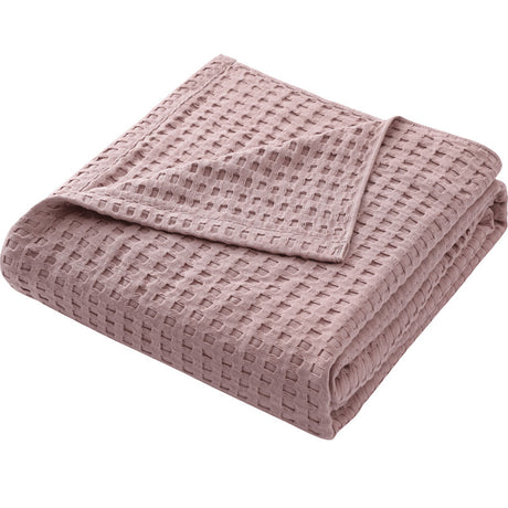 Cotton Waffle Blanket - Air Conditioning Blanket/Throw/Summer Quilt, 100*152cm,Khaki