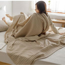 Cotton Waffle Blanket - Air Conditioning Blanket/Throw/Summer Quilt, 100*152cm,Green
