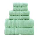 Green Luxury Cotton Towel Set - 6-Piece Ultra-Soft Bath, Hand, and Washcloth Set