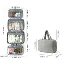 Green Multipurpose Portable Travel Toiletry Bag - Waterproof Cosmetic Organizer with Zipper